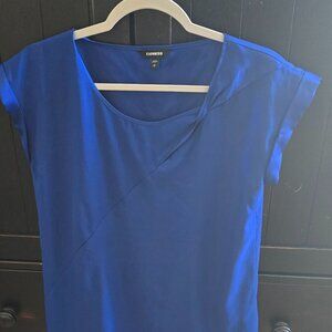 Express blue cowl twist v-neck cap sleeve blouse. size small